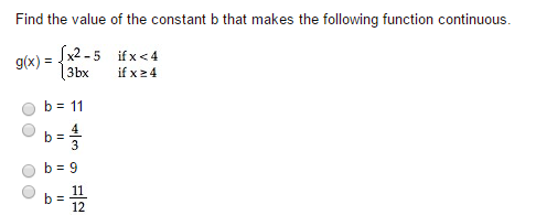 Solved Find The Value Of The Constant B That Makes The | Chegg.com