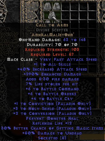 6/6/4 290ed Cta Divine Scepter +3 Holy Shield Ft - Topic - d2jsp