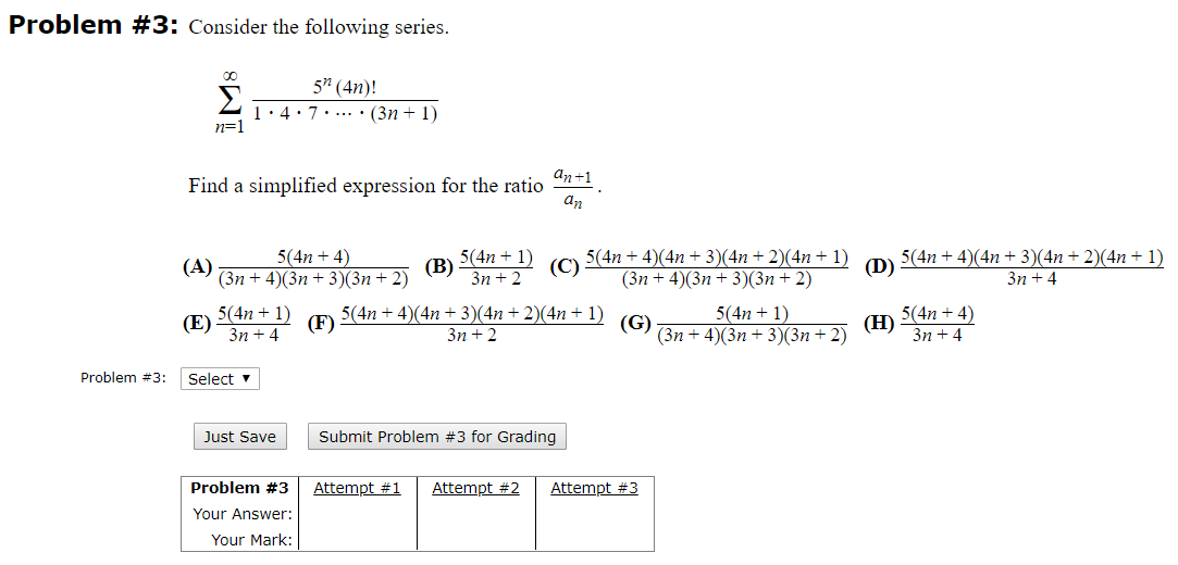 Solved Problem 3 Consider The Following Series 59 4n Chegg Com