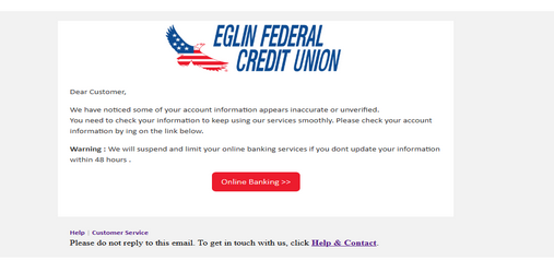 ⚫ Eglin Federal Credit union ⚡ Letter High Quality Send Inbox HTML