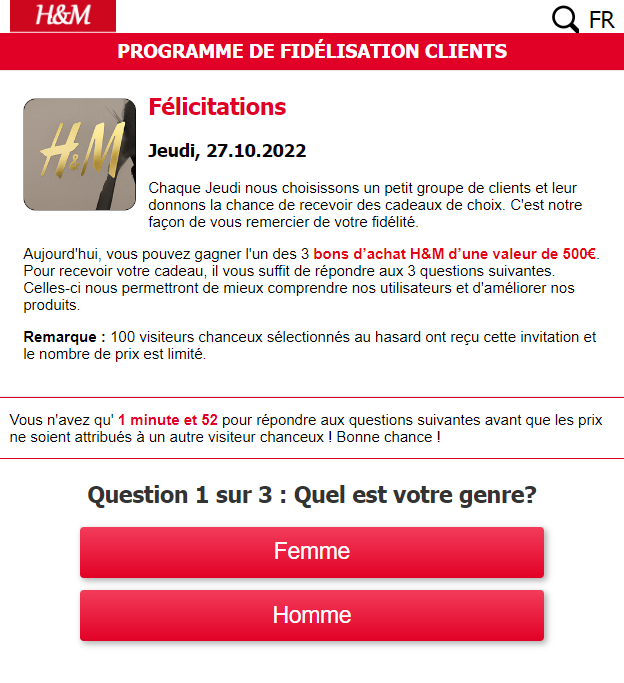 [SOI] FR | Win H&M 500 € Prelander