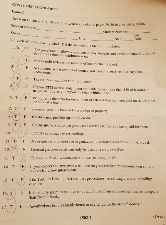 Solved: CONSUMER ECONOMICS Exam 3 Based On Chapters 8,9. 1... | Chegg.com