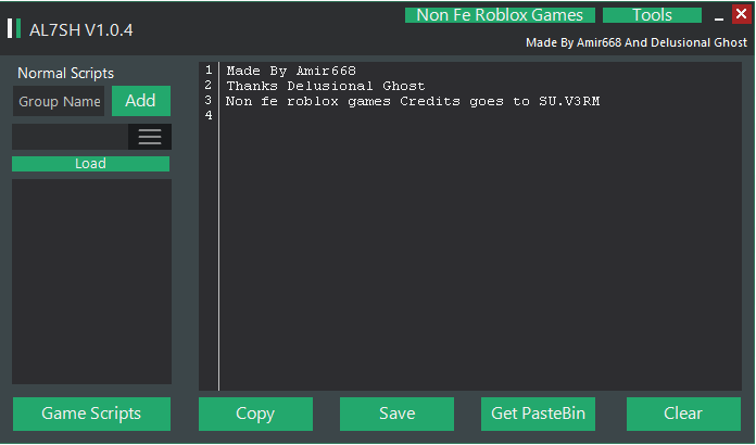 Al7sh Script Hub Updated - fe roblox scripts pastebin
