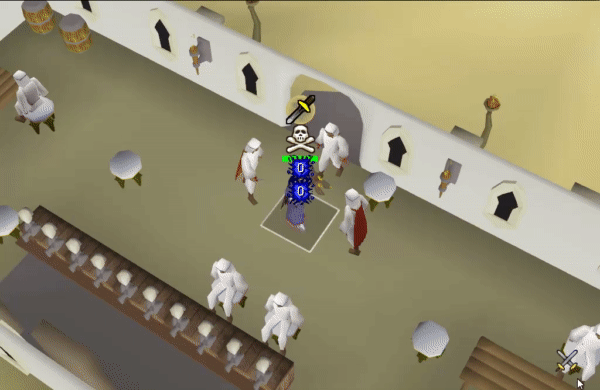 a gif showing how to stack bandits for bursting in osrs