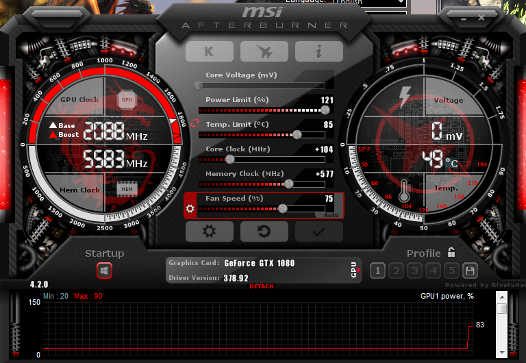 Overclock msi outlet 1080 gaming x