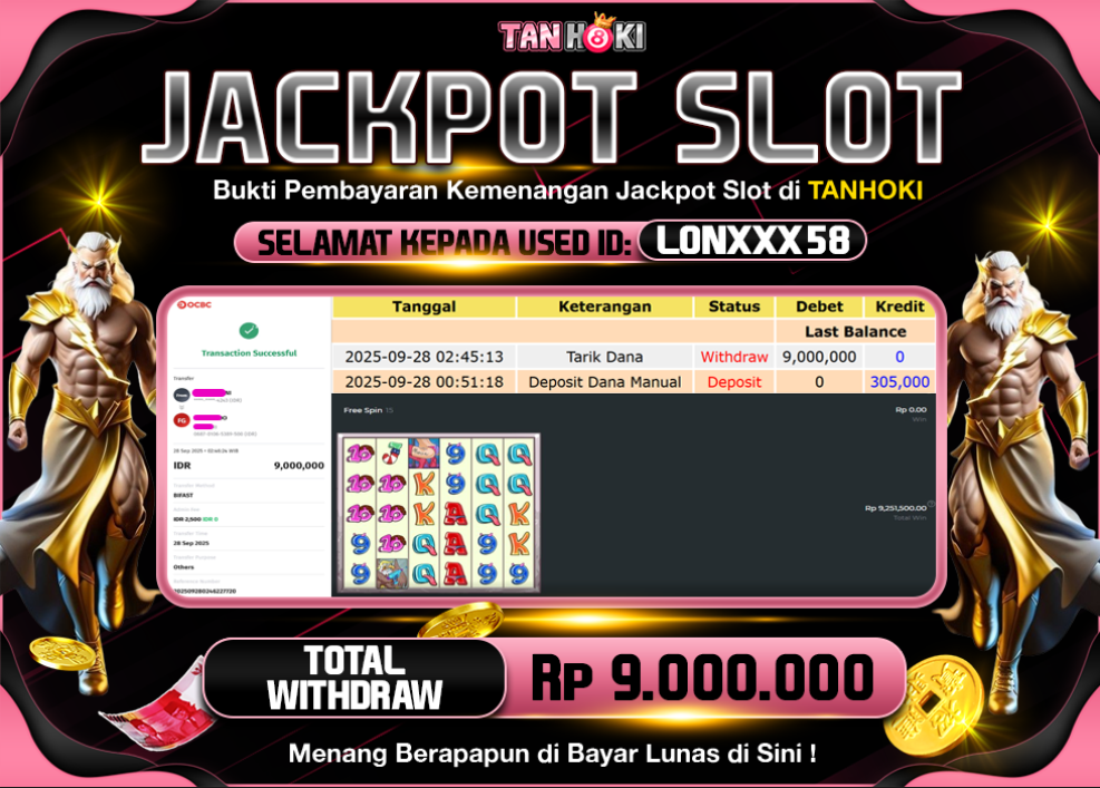 TANHOKI JACKPOT SLOT BUM BUM MANIA PP Rp.9.000.000,- LUNAS