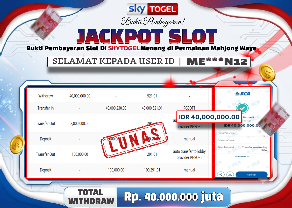 🏆 BUKTI   KEMENANGAN   Mahjong Ways  MEMBER   SKYTOGEL🏆