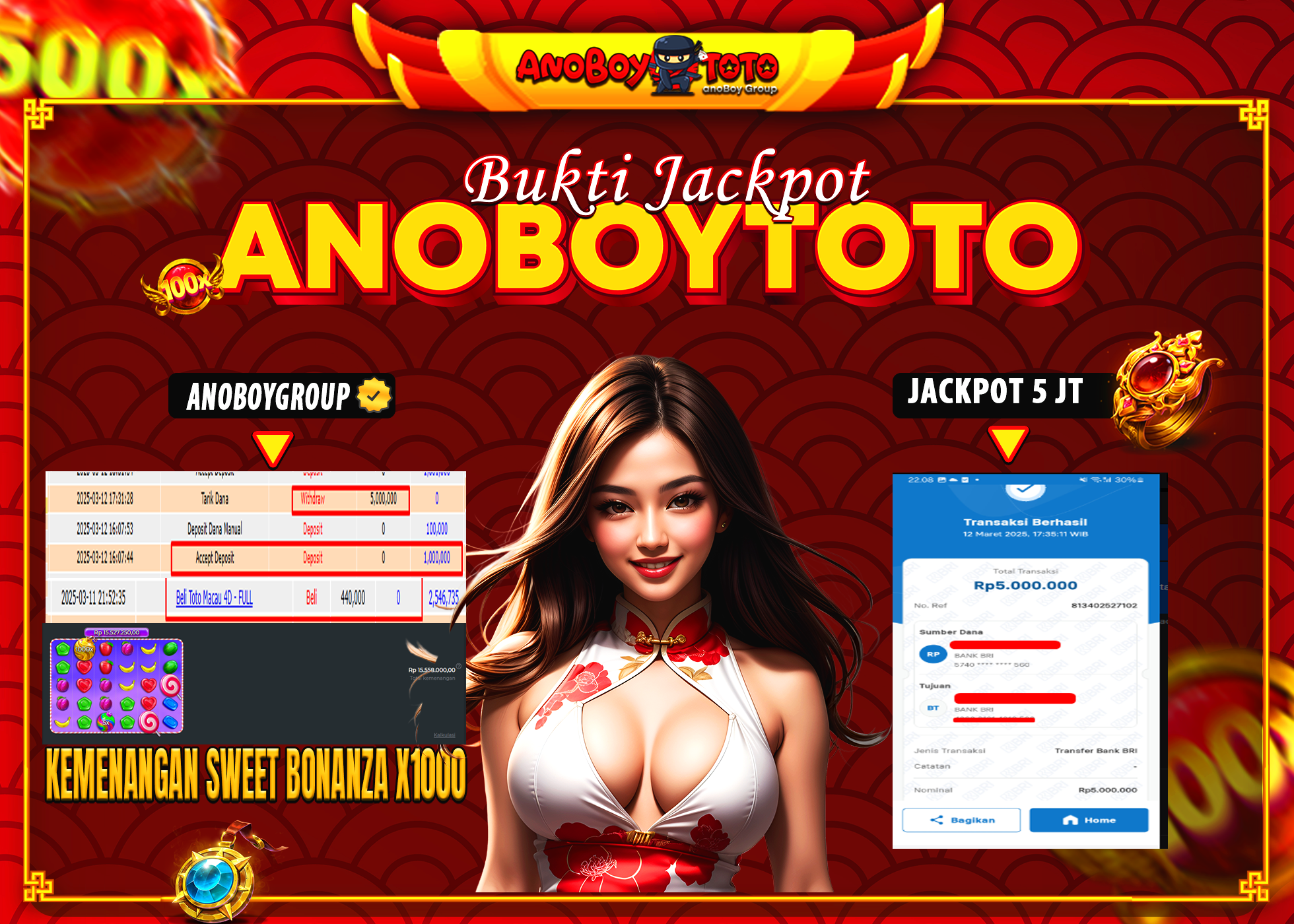 ANOBOYTOTO di Sweet Bonanza X1000 RP.5.000.000 LUNAS