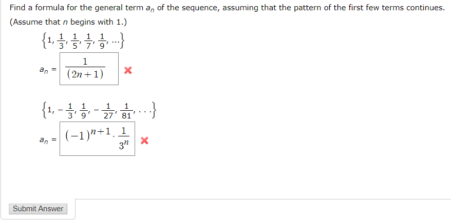 Solved Find A Formula For The General Term An Of The Sequ Chegg Com