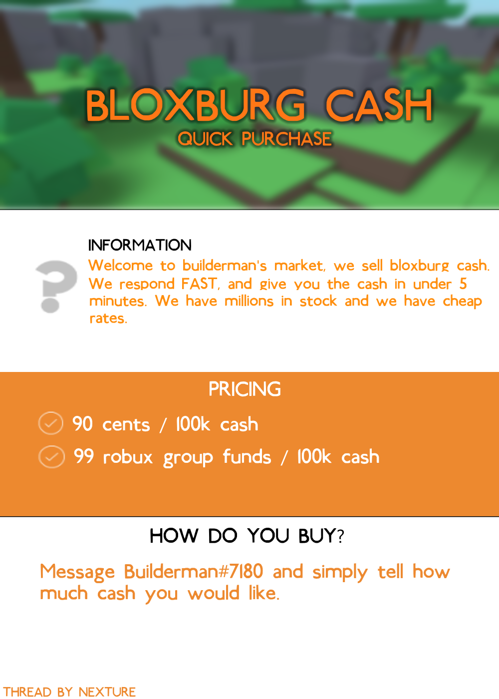 Selling Bloxburg Cash 99c 100k