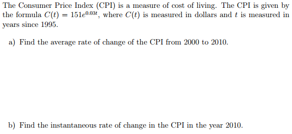 Solved The Consumer Price Index (CPI) Is A Measure Of Cost | Chegg.com