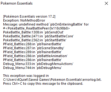 [PokeCommunity.com] undefined method pbOnEnteringBattle