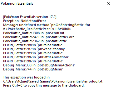 undefined method pbOnEnteringBattle