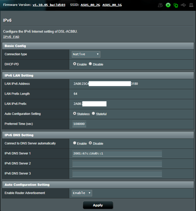 Как настроить ipv6 на роутере asus