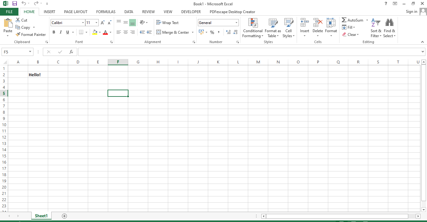Screenshot of an Excel formula before performing a Font.Bold Method