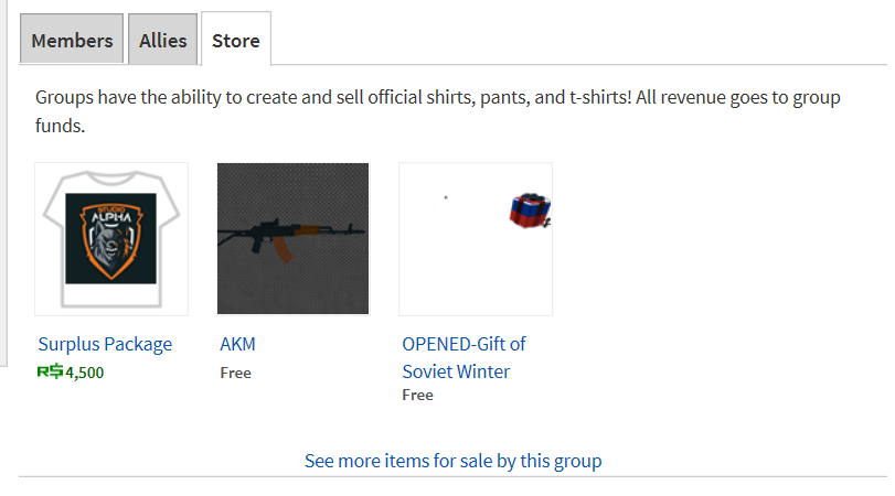 Roblox Free Items Group