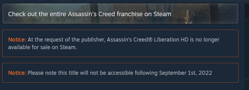 Ubisoft delists Assassin's Creed Revelations from Steam without any notice  : r/assassinscreed