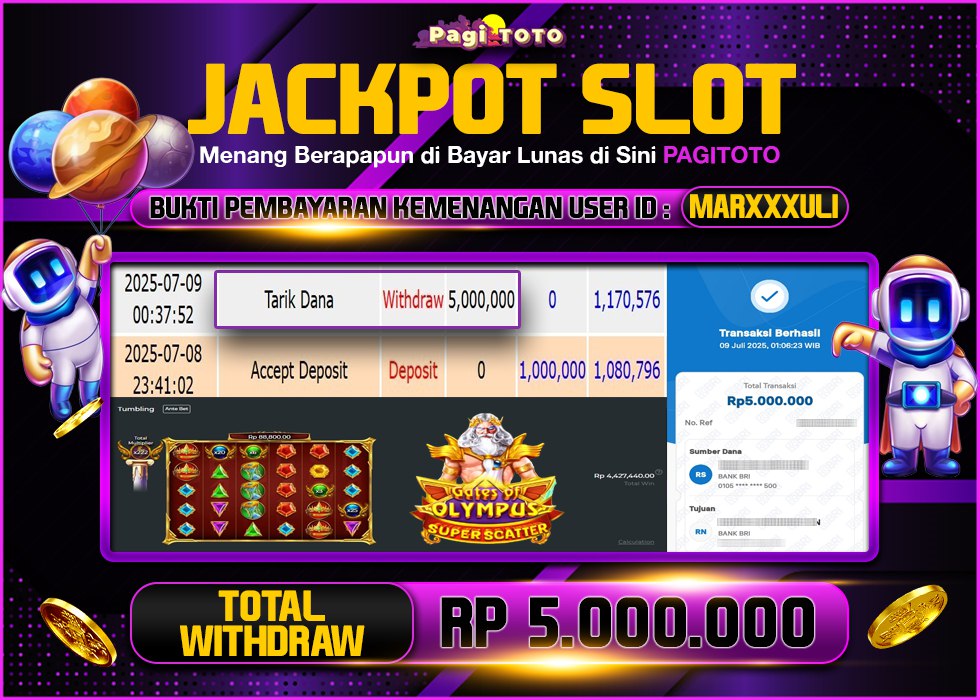 HAPPY JACKPOT MEMBER PAGITOTO SLOT GATES OF OLYMPUS SUPER SCATTER Rp 5.000.000-, - LUNAS
