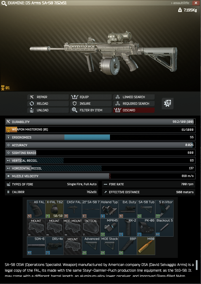 What’s the lowest recoil you can get on an SA-58? : r/EscapefromTarkov