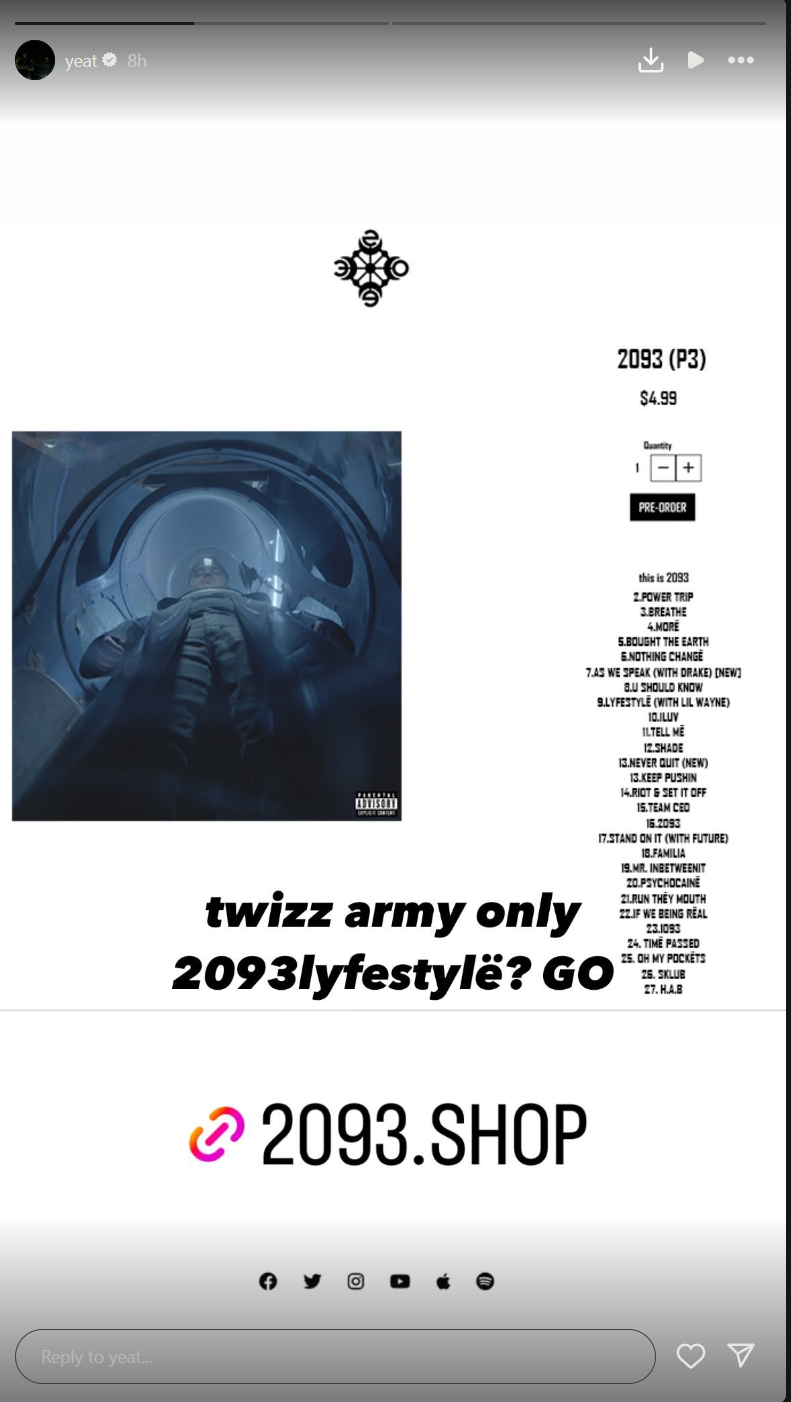 Yeat - 2093 (P3) Lyrics And Tracklist | Genius