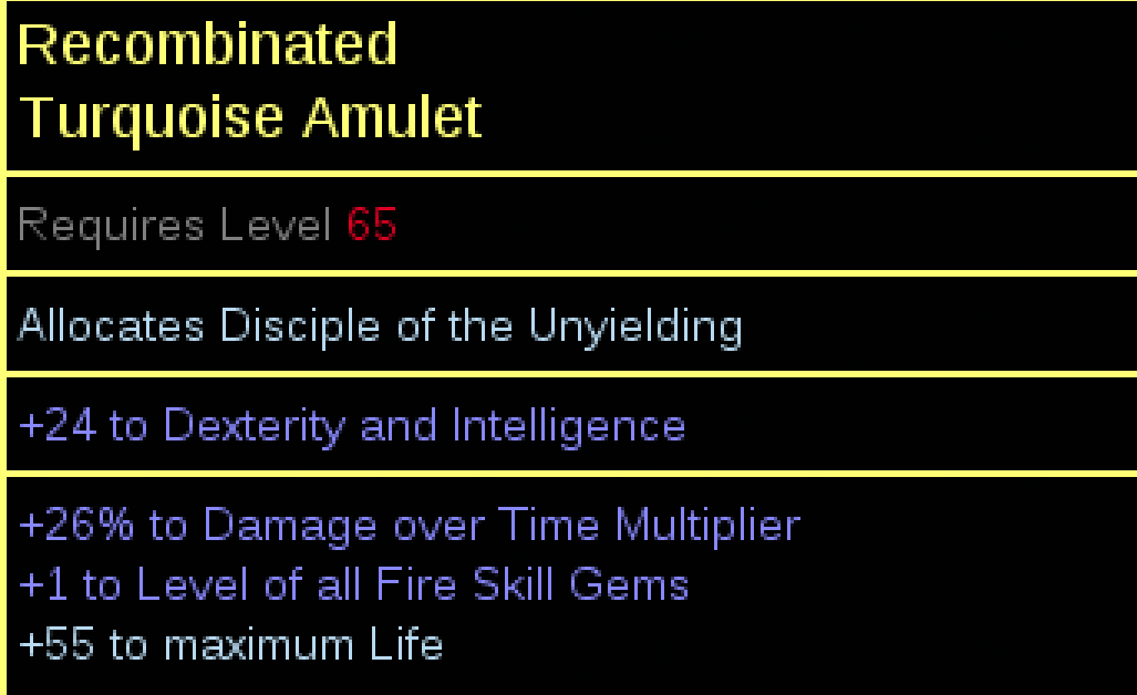 Example crafted Endgame Recomb Amulet