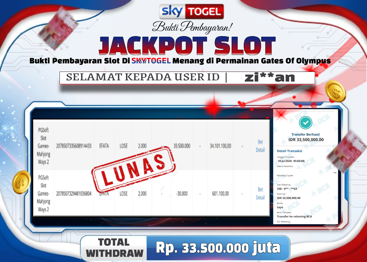 🏆 BUKTI KEMENANGAN GATES OF OLYMPUS MEMBER SKYTOGEL🏆