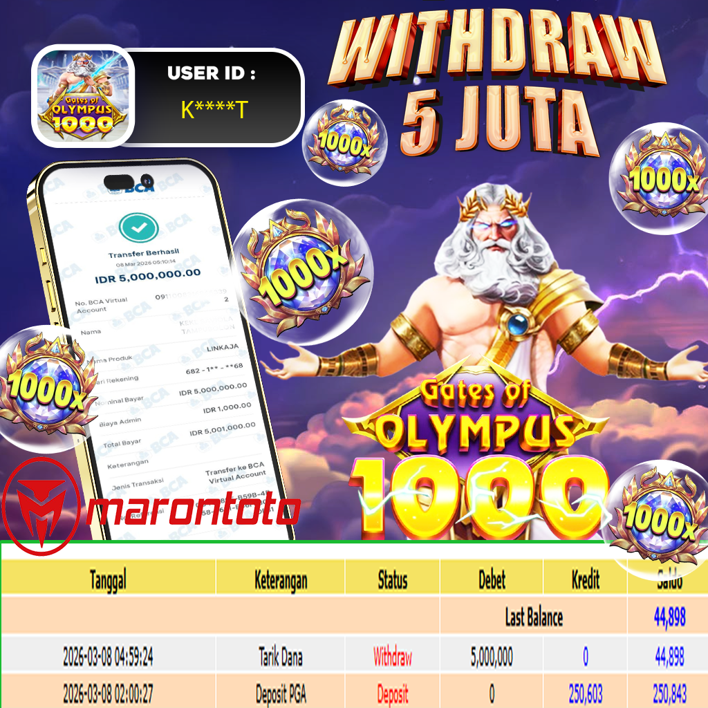 BUKTI JEPE SLOT GACOR DI GATES OF OLYMPS 1000  - PRAGMATIC PLAY ⚡️⚡️