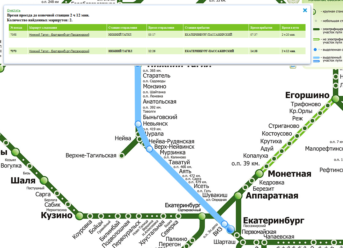 Екатеринбург городская электричка карта