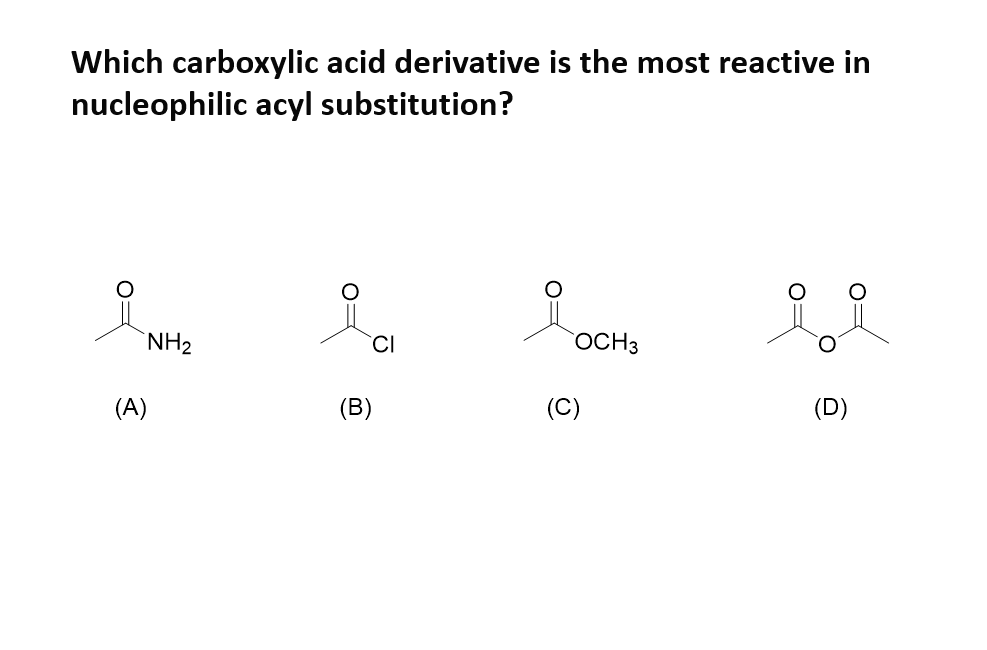 carboxylic acid derivatives reactivity with excess ethanol