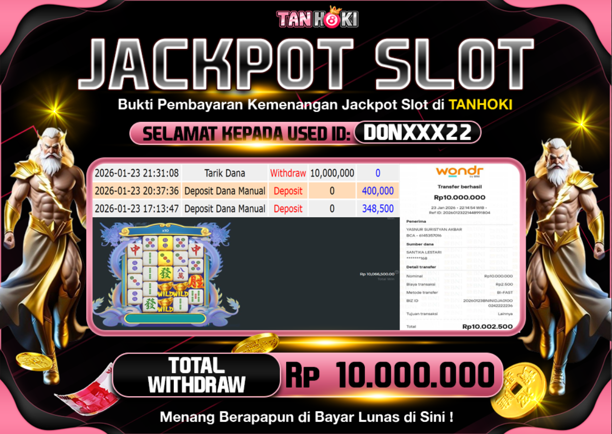 TANHOKI JACKPOT SLOT MAHJONG WINS 3 - BLACK SCATTER Rp..10.000.000,- LUNAS