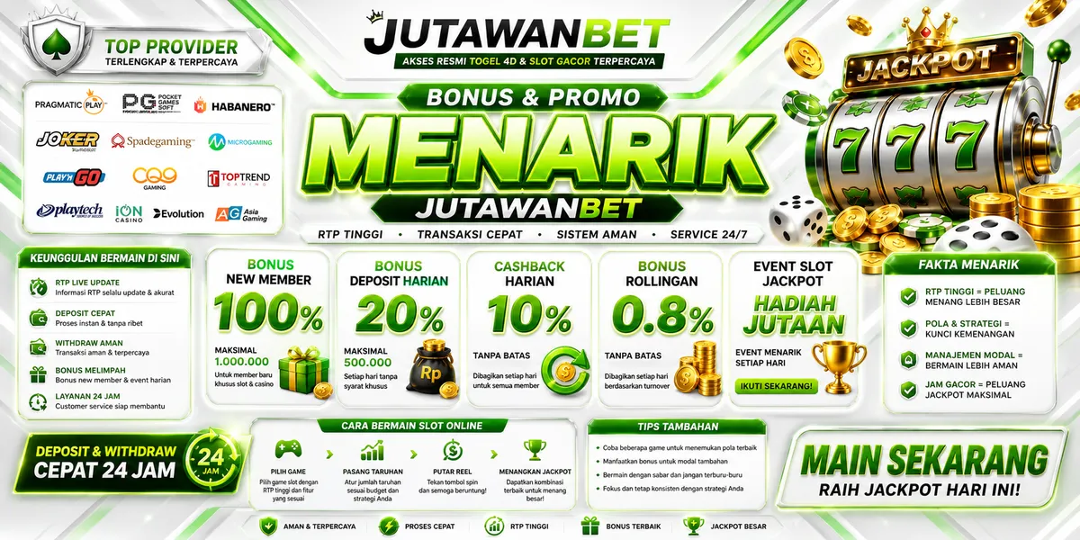 Bonus new member cashback harian rollingan slot dan promo jackpot di JUTAWANBET
