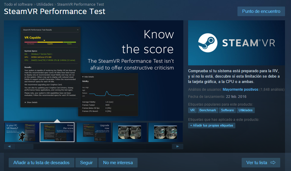 Steamvr performance test не видит видеокарту