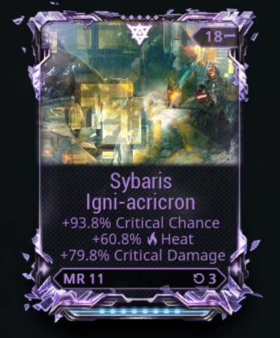 WTS Dual Crit Sybaris Riven - PC: Trading Post - Warframe Forums