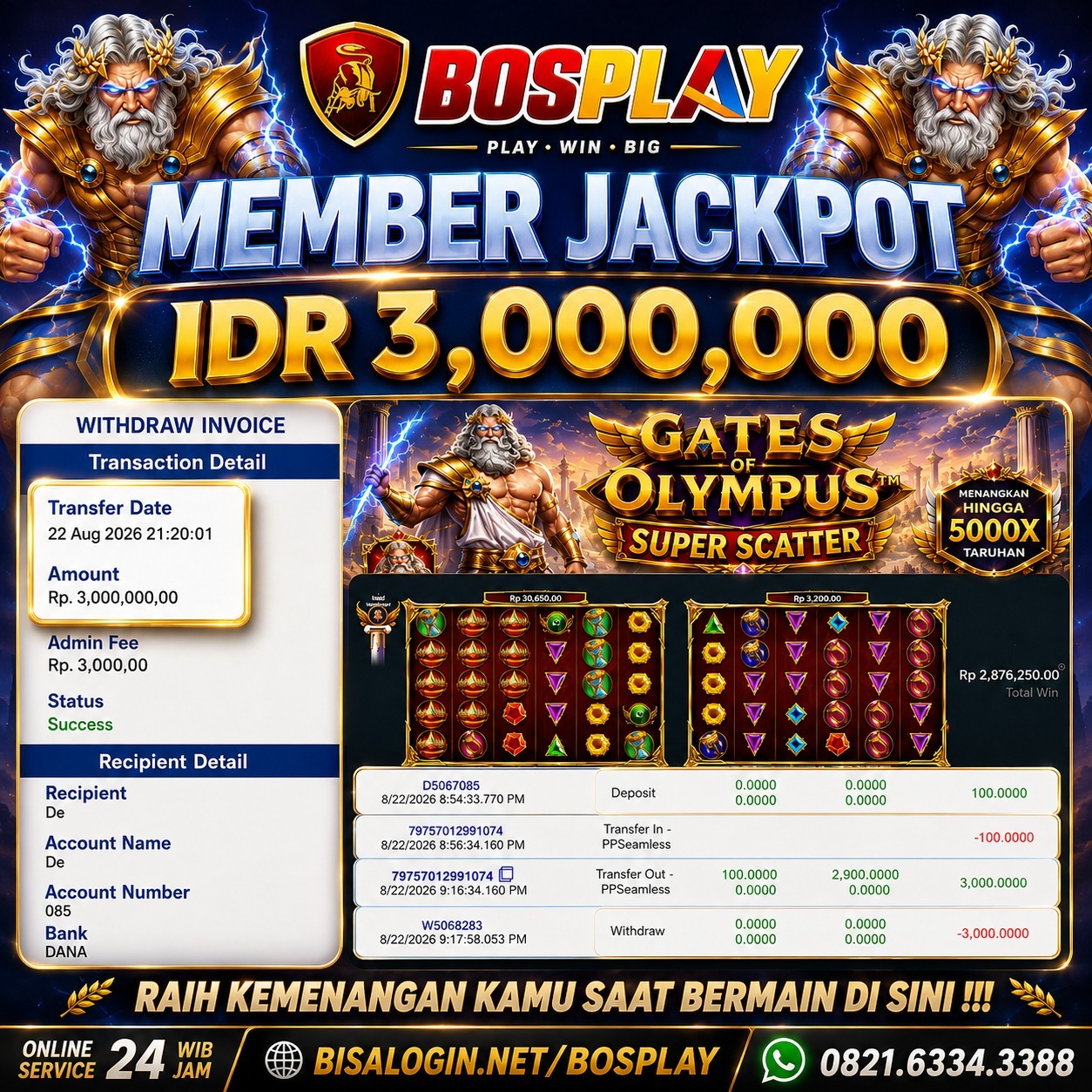 MEMBER JACKPOT BACCARAT IDR 40.000.000