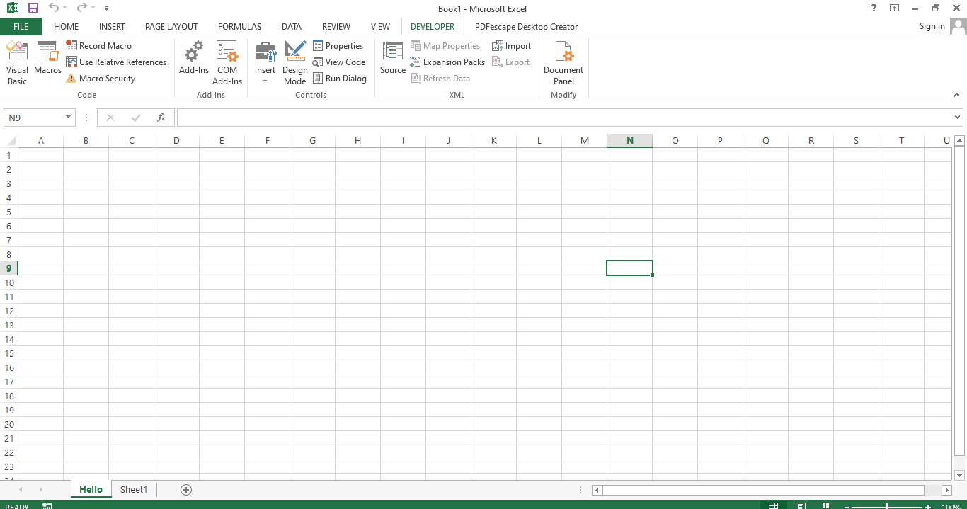 visual basic for excel command list