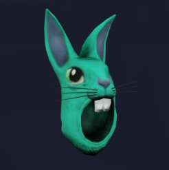 Green Bunny Head