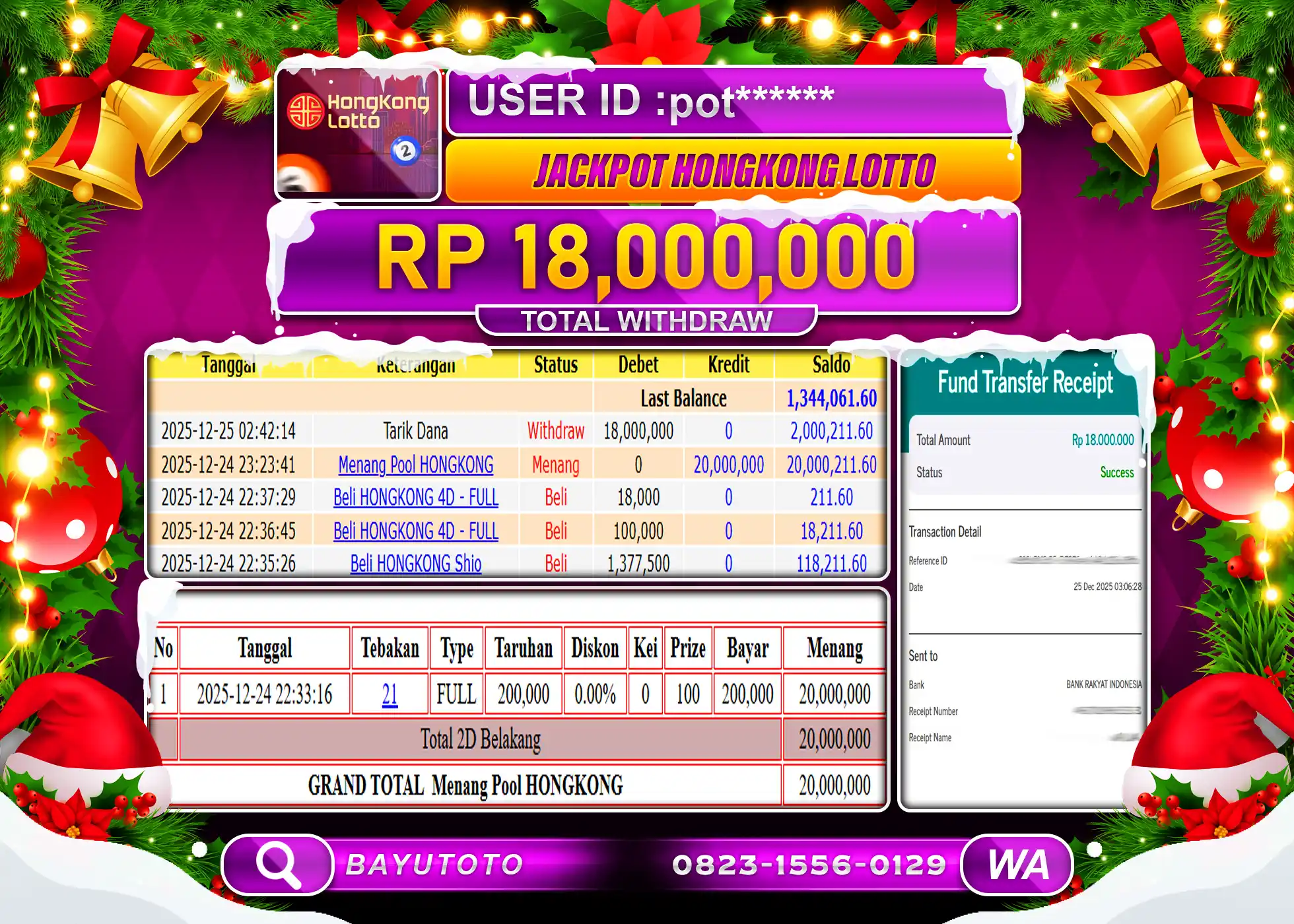 SELAMAT MEMBER SETIA BAYUTOTO JACKPOT DI SLOT SLOT  GATES OF OLYMPUS 1000 Rp. 18,000,000 LUNAS