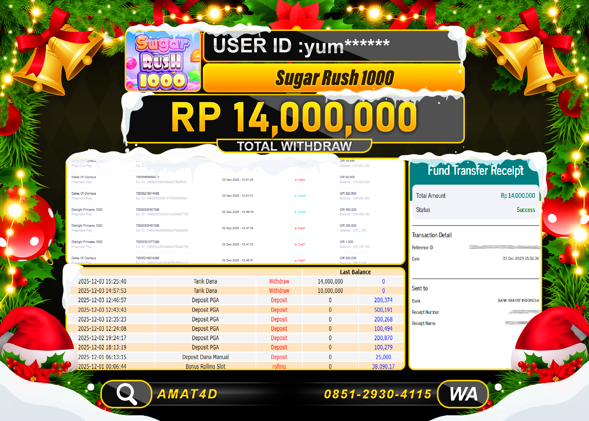 AMAT4D KEMENANGAN DI SUGAR RUSH 1000 Rp.14.000.000 BERHASIL TERBAYAR LUNAS