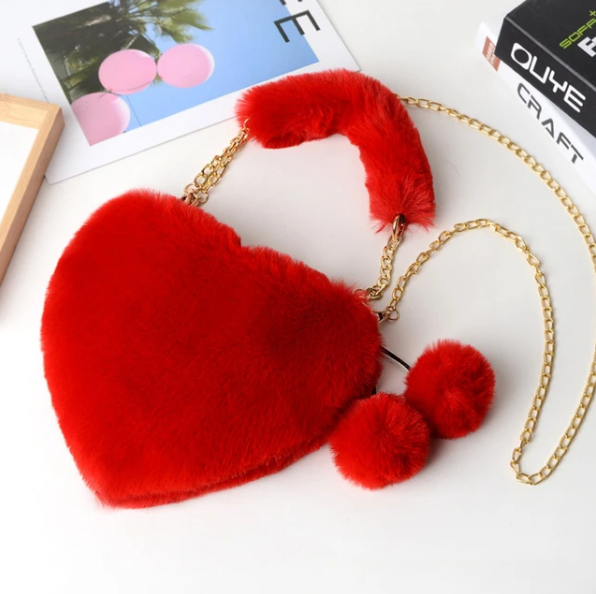 Fashion Heart Shape Bag Women's Handbag Shoulder Bag Cute Solid Color Coin Purse for Shiny Shoulder HandBag Tote Bags for Women