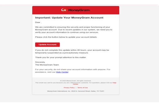 MoneyGram Letter Inbox To All 2025