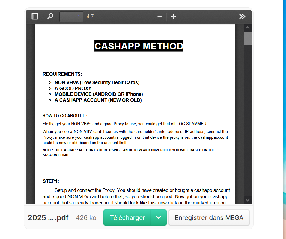 NON VBV CASHAPP METHOD  20$❤️Fresh-Method✔️-High-Quality-PDF-✔️Latest-