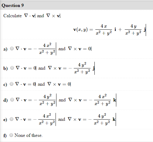 Solved Calculate Nabla Middot V And Nabla Times V V X Chegg Com