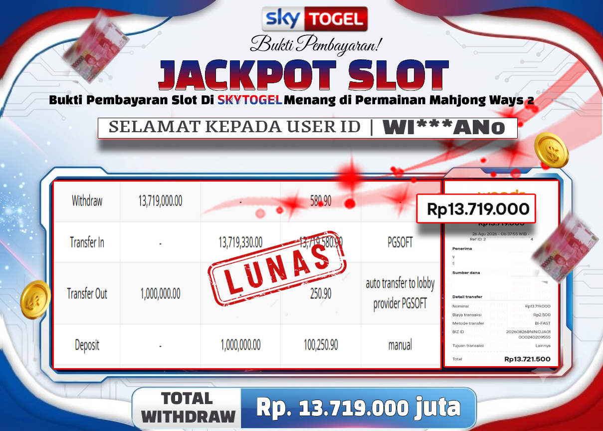 🏆 BUKTI   KEMENANGAN   Mahjong Ways 2  MEMBER   SKYTOGEL🏆