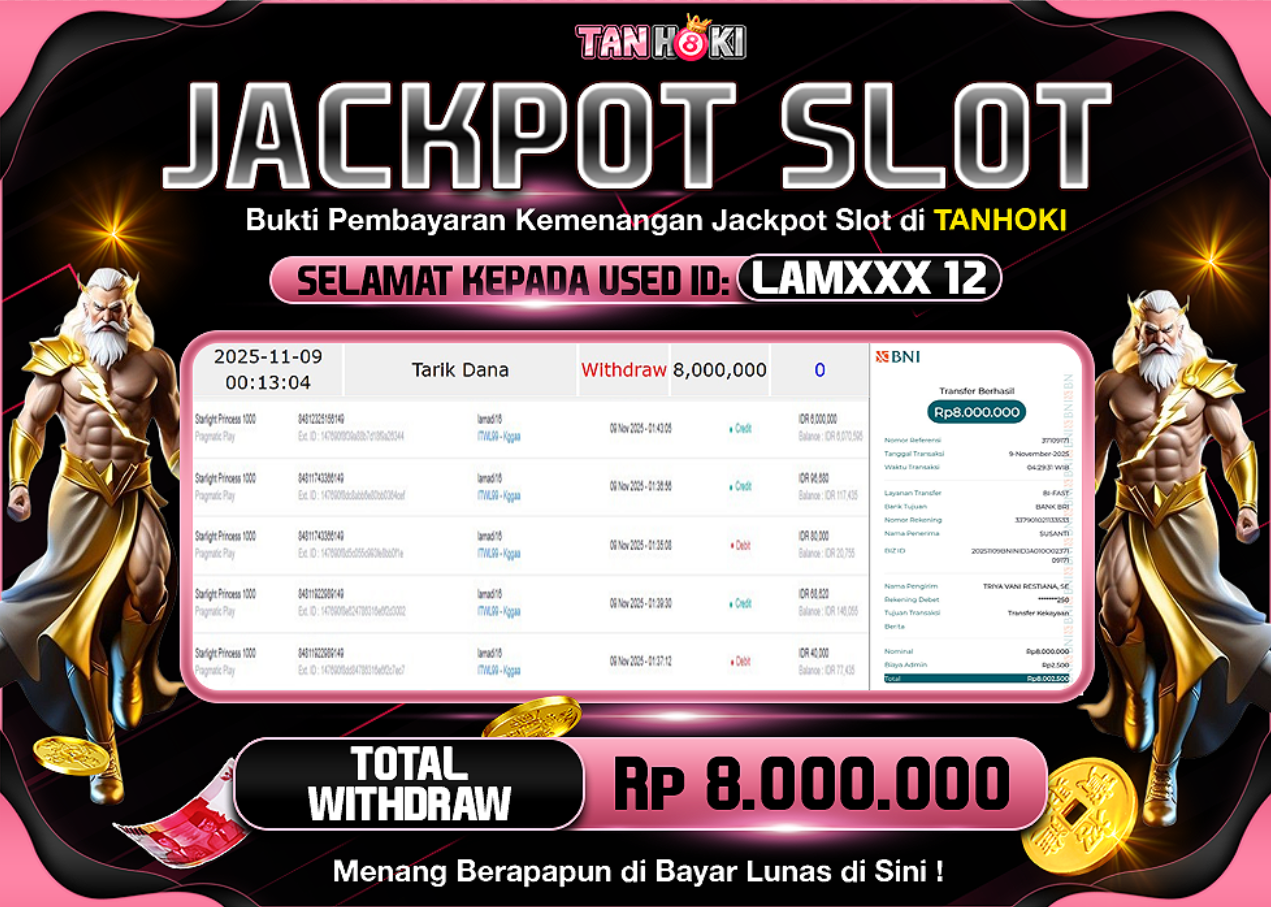 TANHOKI JACKPOT SLOT STARLIGH PRINCESS 1000 Rp..8.000.000,- LUNAS