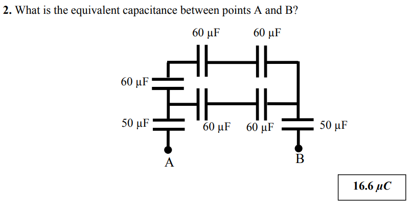 Solved 2. What Is The Equivalent Capacitance Between Points | Chegg.com