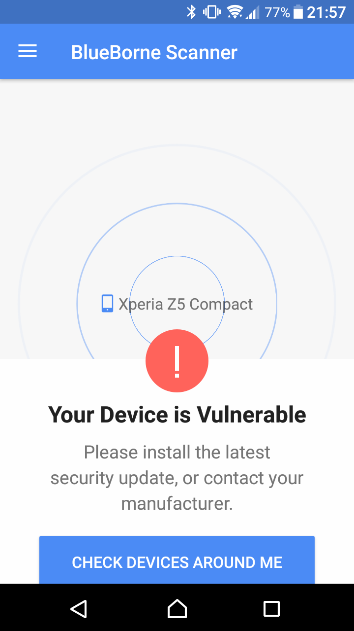 [スクリーンショット]Xperia Z5 Compactはもちろん脆弱