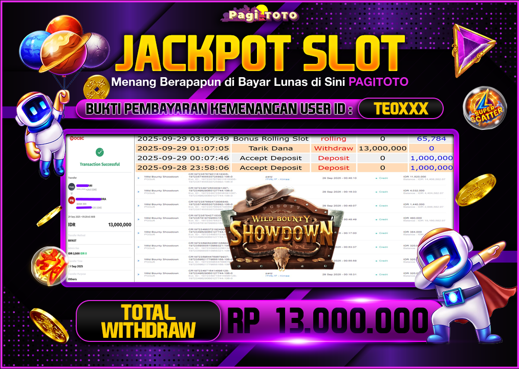 HAPPY JACKPOT MEMBER PAGITOTO SLOT WILD BOUNTY SHOWDOWN  Rp 13.000.000-, - LUNAS