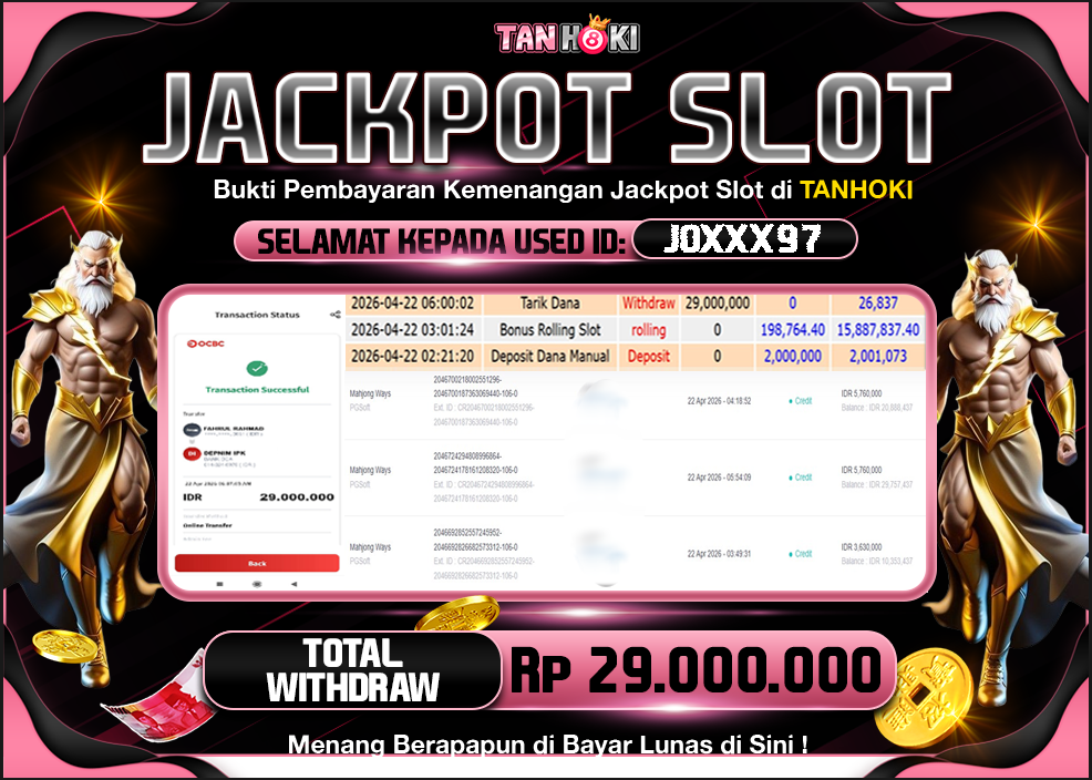 HAPPY JACKPOT MEMBER TANHOKI SLOT MAHJONG WAYS  Rp  29.000.000-, - LUNASHAPPY JACKPOT MEMBER TANHOKI SLOT MAHJONG WAYS  Rp  29.000.000-, - LUNAS