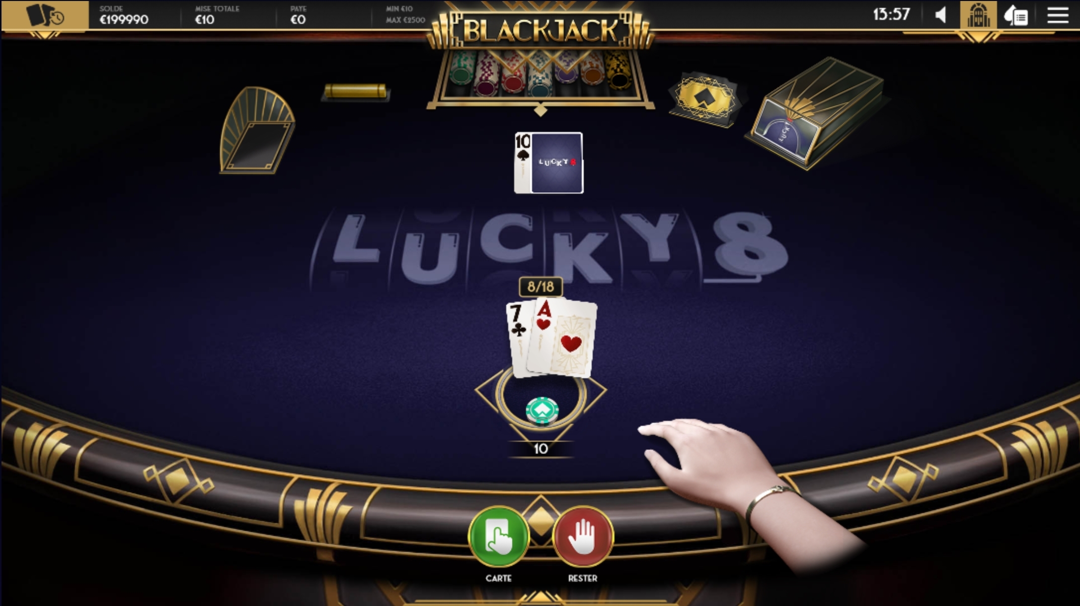 Lucky8 Blackjack Single Hand VIP est l'un des jeux de table les plus intéressants auxquels vous pouvez jouer au Casino Lucky8