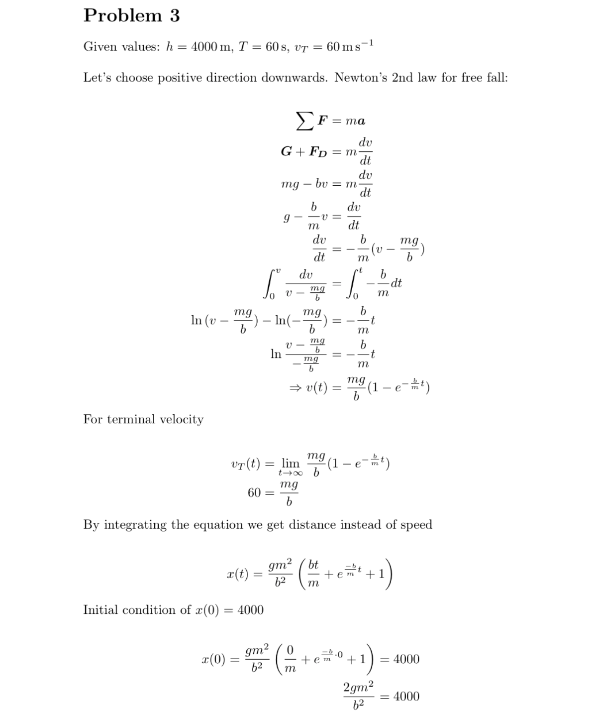 Free fall homework assignment : r/AskPhysics